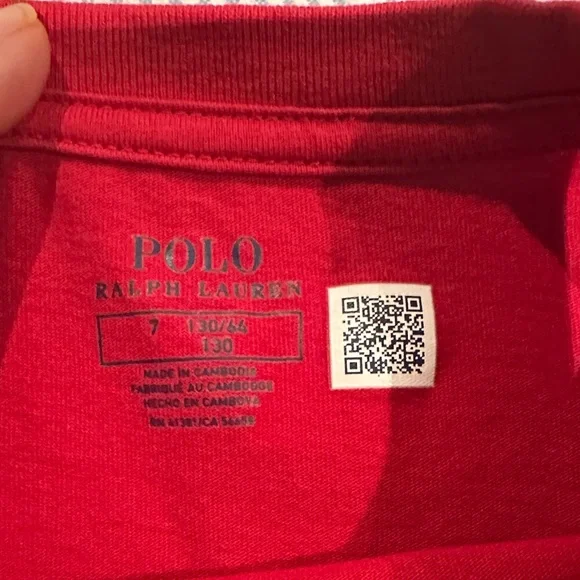 Ralph Lauren Kids Red Long Sleeve Christmas Polo Bear Shirt - Picture 3 of 4
